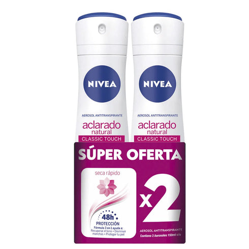 DESODORANTE NIVEA 2U 150M SPRAY ACLAR